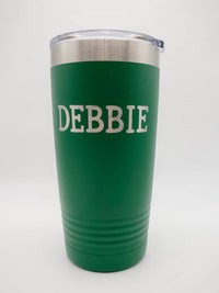 Personalized Engraved 20oz Green Tumbler by Sunny Box
