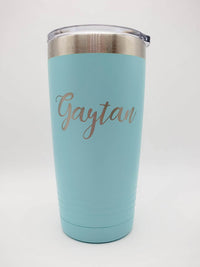Personalized Engraved 20oz Light Blue Tumbler by Sunny Box