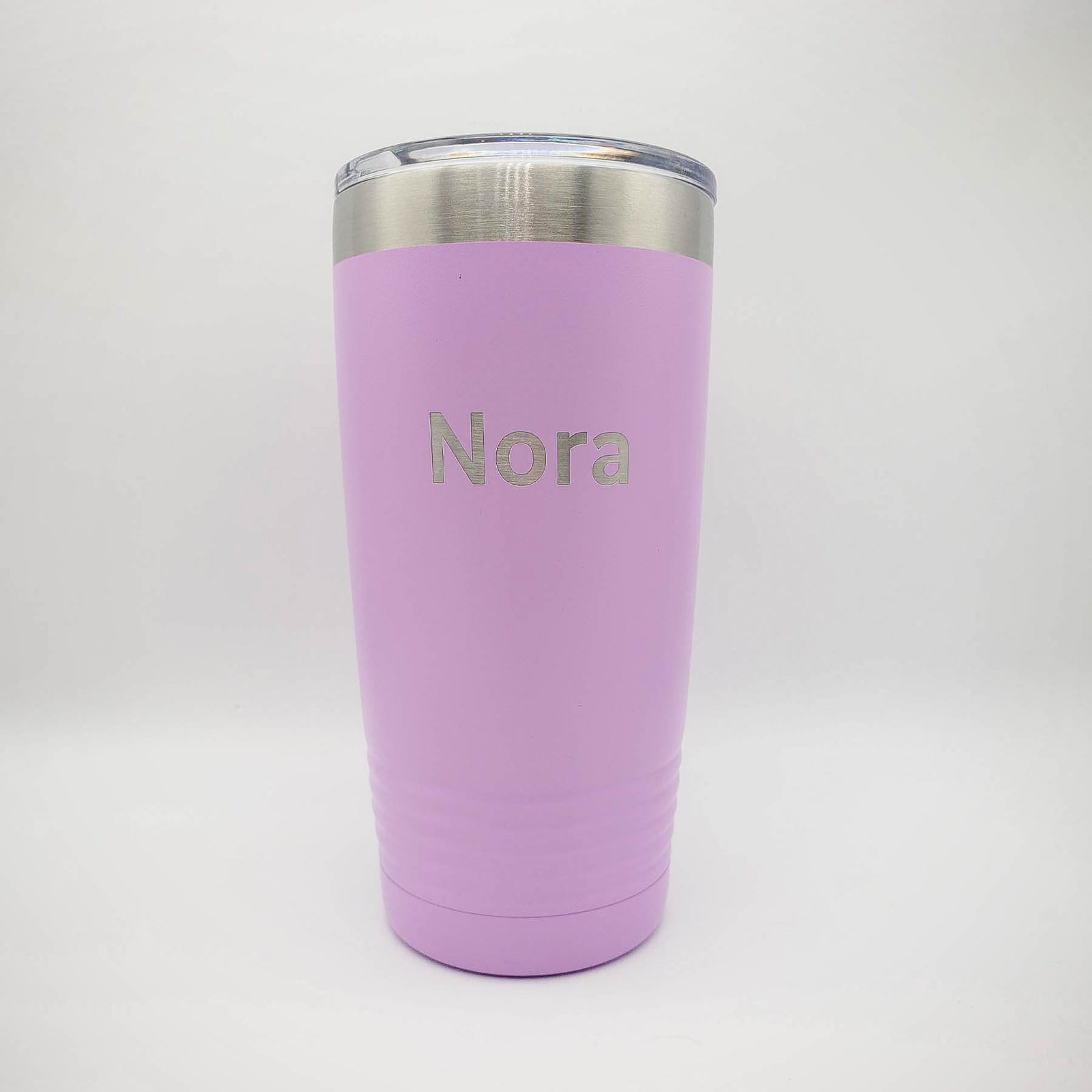 Personalized Engraved 20oz Light Purple Tumbler by Sunny Box