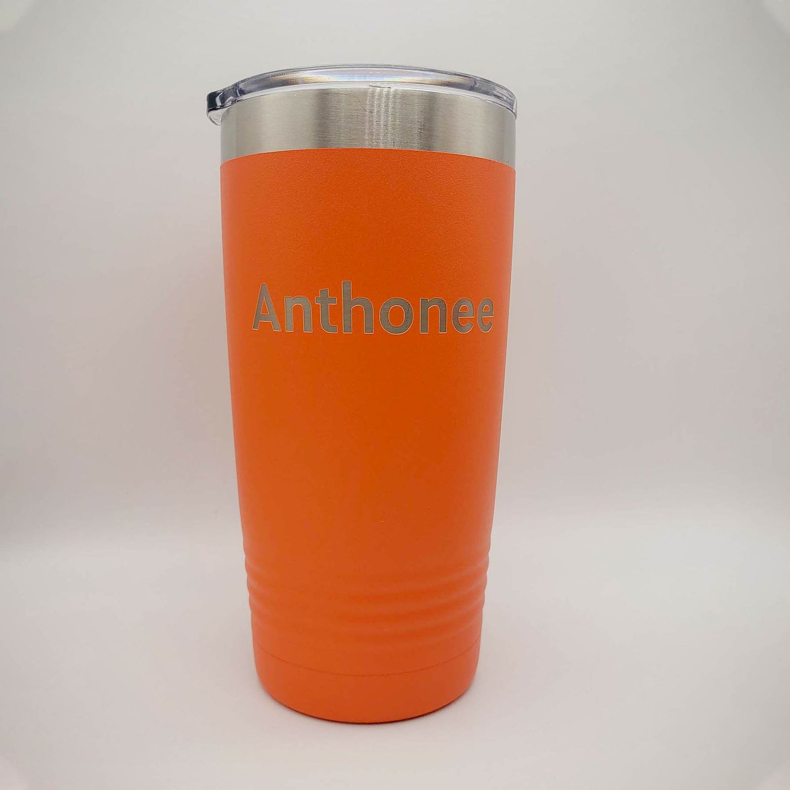 Personalized Engraved 20oz Orange Tumbler by Sunny Box