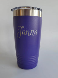 Personalized Engraved 20oz Purple Tumbler by Sunny Box