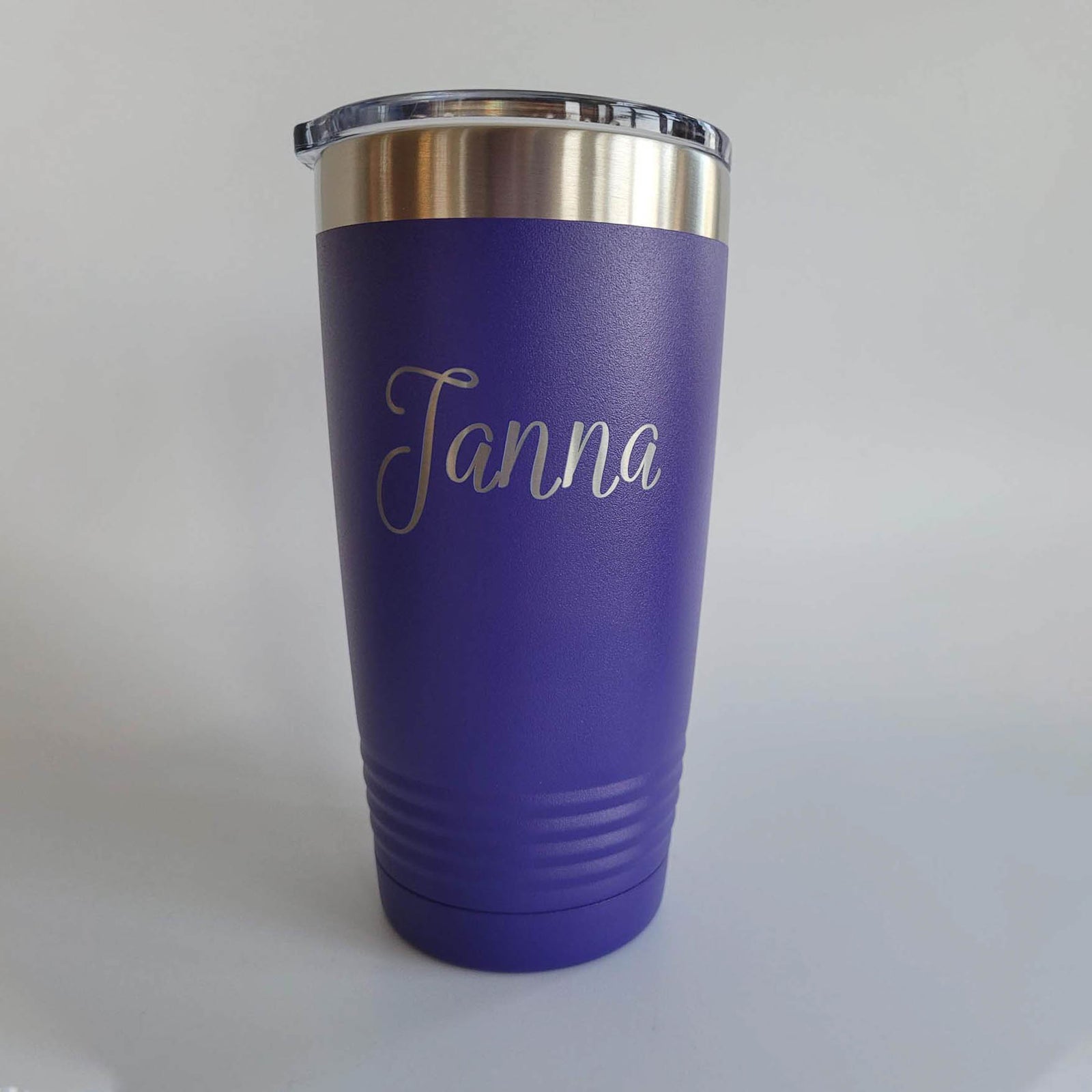Personalized Engraved 20oz Purple Tumbler by Sunny Box