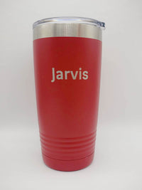Personalized Engraved 20oz Red Tumbler by Sunny Box