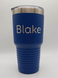 Personalized Engraved 30oz Blue Tumbler by Sunny Box
