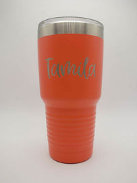Personalized Engraved 30oz Coral Tumbler by Sunny Box
