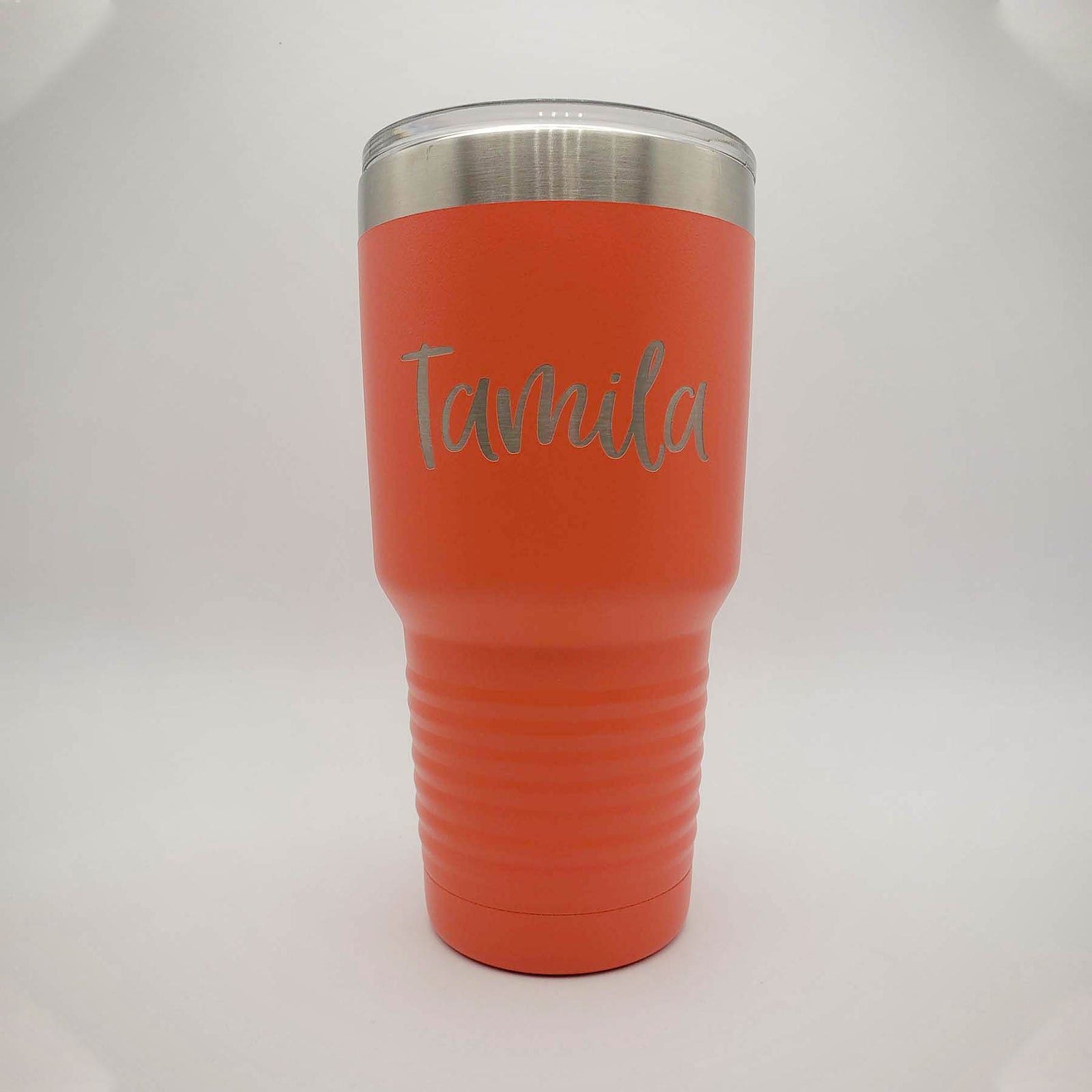 Personalized Engraved 30oz Coral Tumbler by Sunny Box