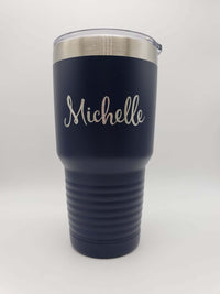 Personalized Engraved 30oz Navy Tumbler by Sunny Box
