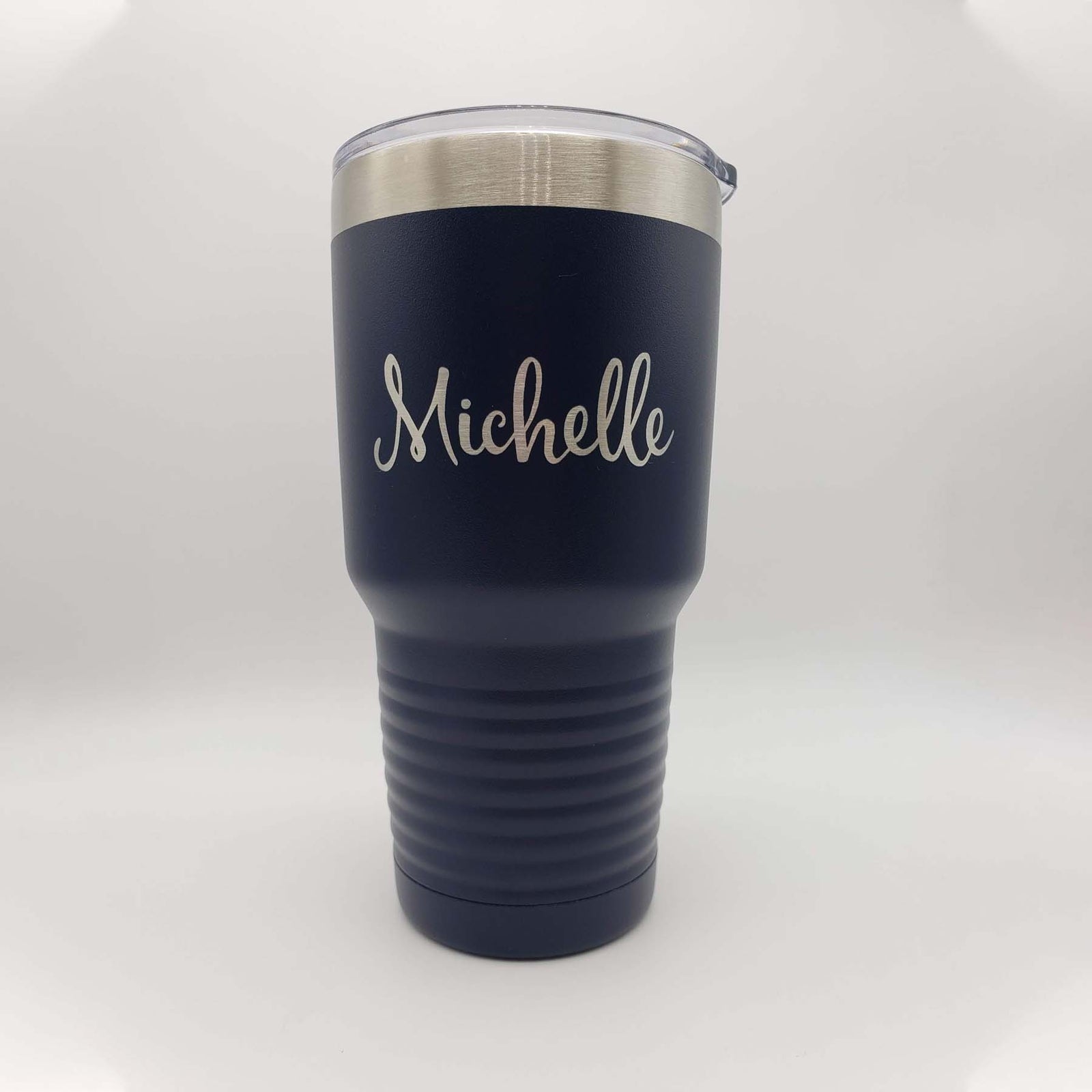 Personalized Engraved 30oz Navy Tumbler by Sunny Box