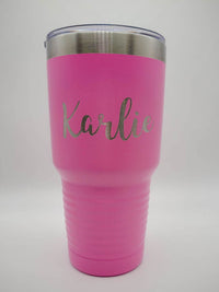 Personalized Engraved 30oz Pink Tumbler by Sunny Box