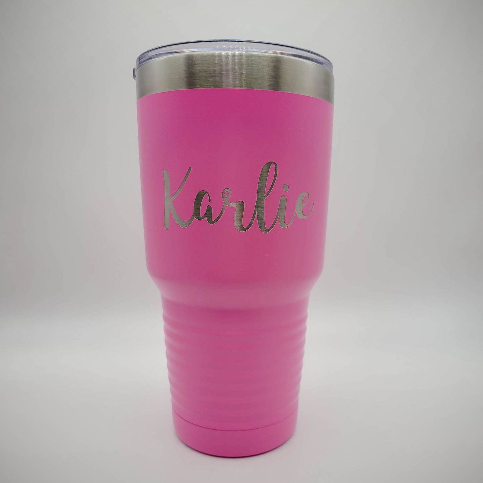 Personalized Engraved 30oz Pink Tumbler by Sunny Box