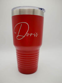 Personalized Engraved 30oz Red Tumbler by Sunny Box
