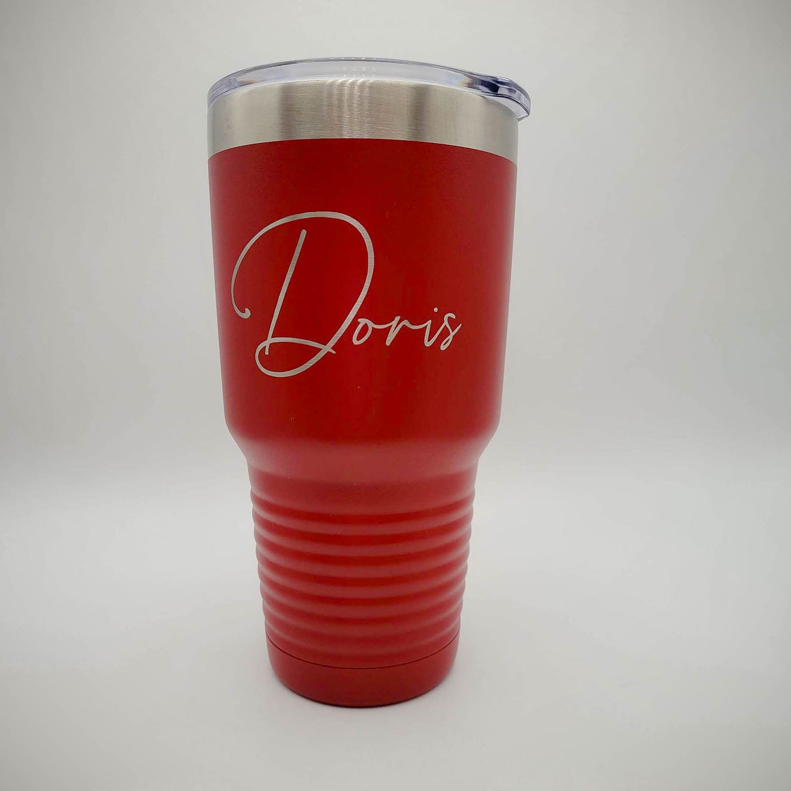 Personalized Engraved 30oz Red Tumbler by Sunny Box