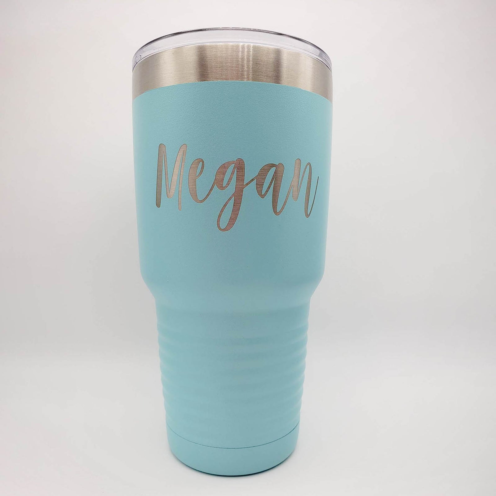 Personalized Engraved 30oz Teal Tumbler by Sunny Box