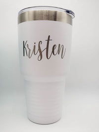 Personalized Engraved 30oz White Tumbler by Sunny Box