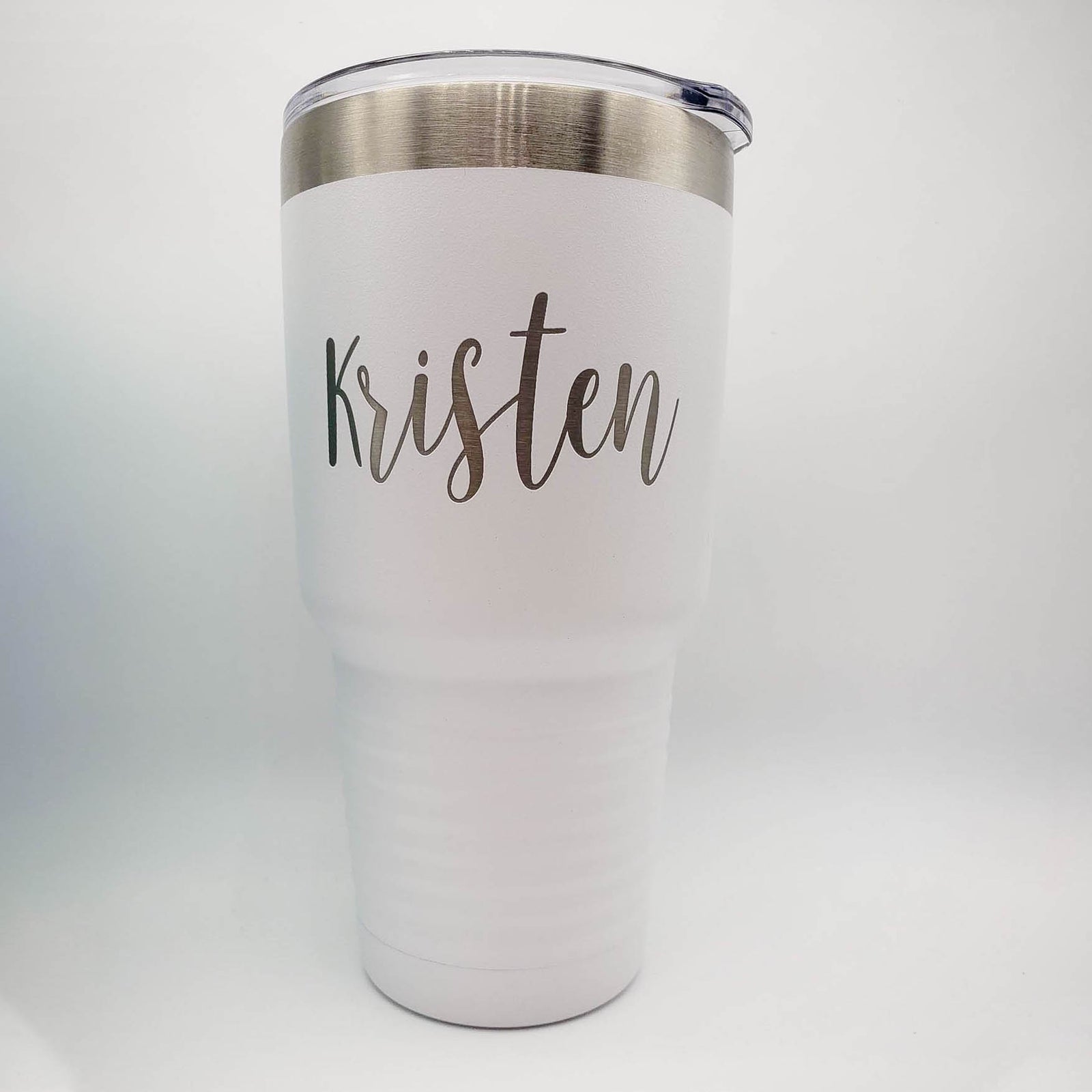 Personalized Engraved 30oz White Tumbler by Sunny Box