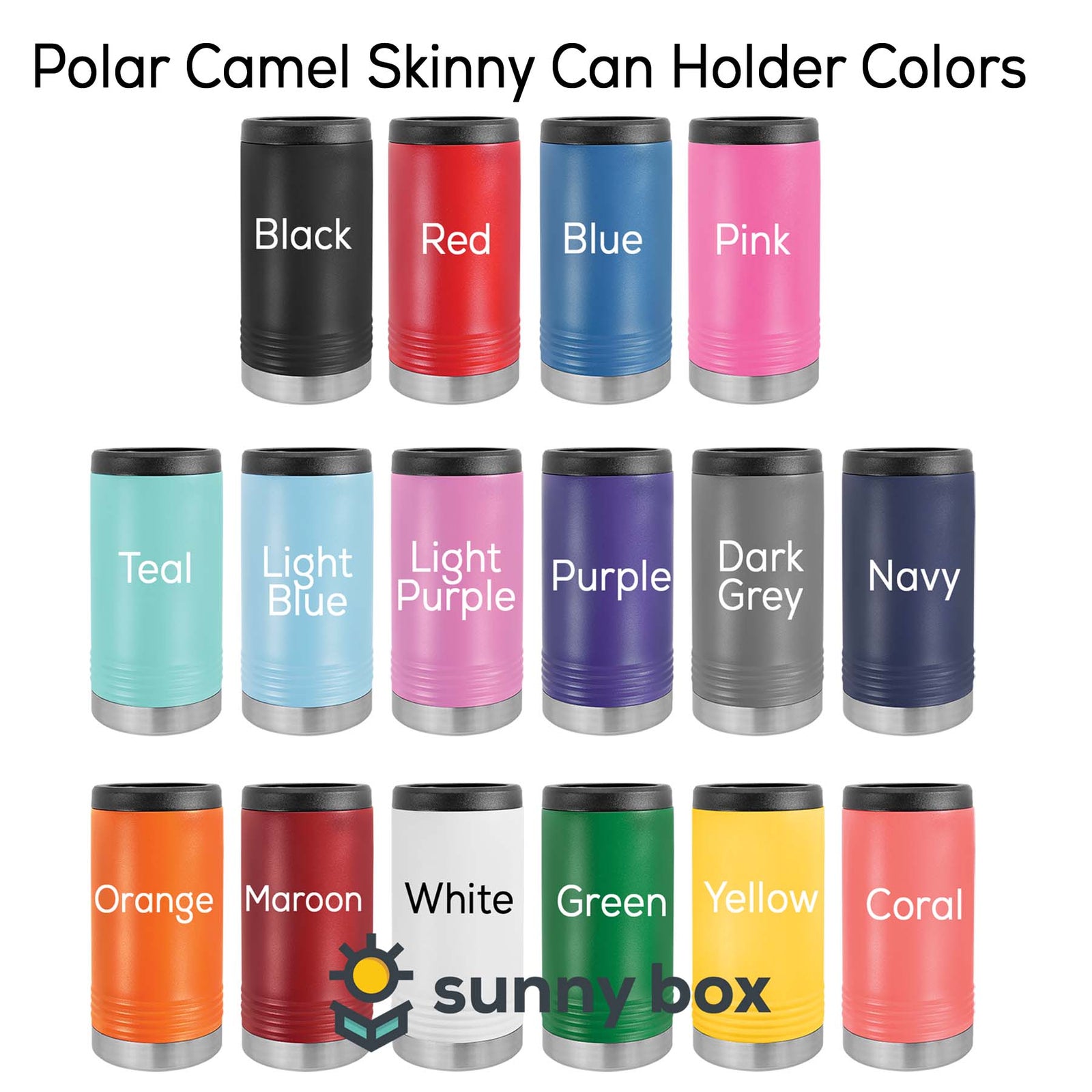 Polar Camel Skinny Slim Can Holder Colors Sunny Box