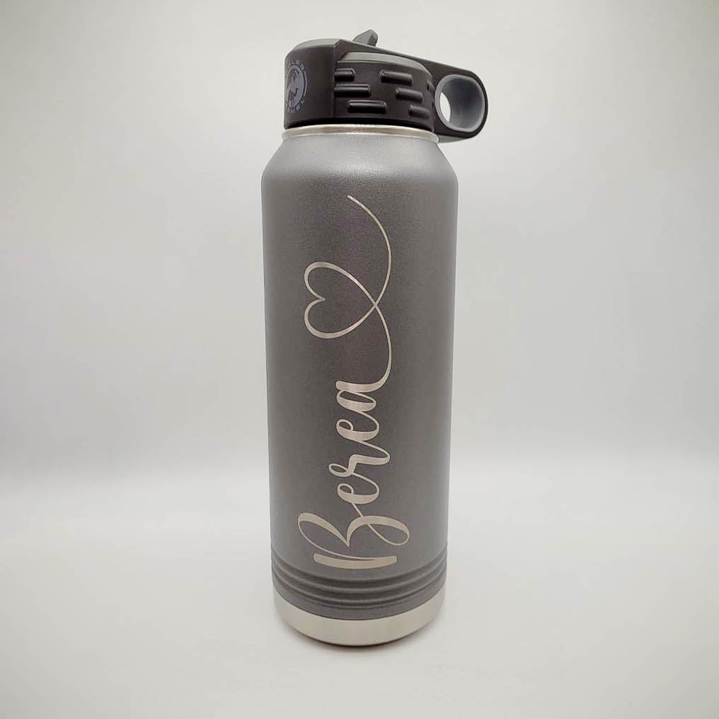 Engraved Polar Camel 32oz Water Bottle Dark Grey - Sunny Box