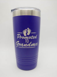 Promoted to Grandma Engraved 20oz Purple Tumbler by Sunny Box