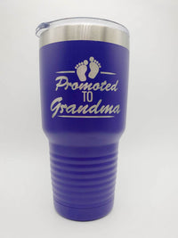 Promoted to Grandma Engraved 30oz Purple Tumbler by Sunny Box