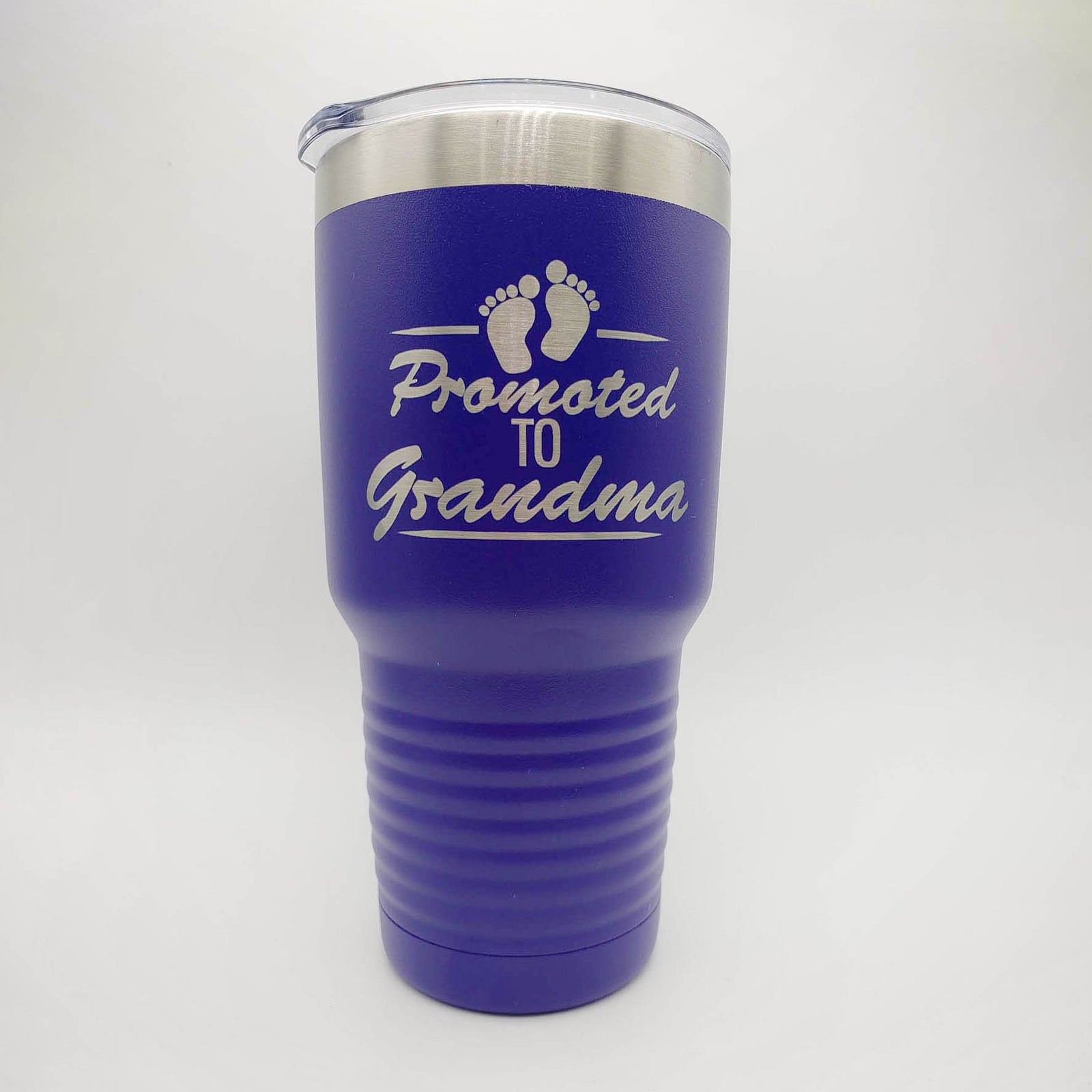 Promoted to Grandma Engraved 30oz Purple Tumbler by Sunny Box