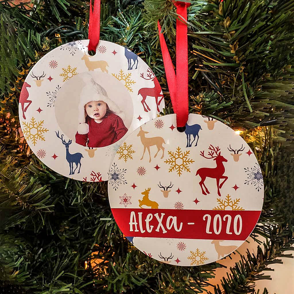 Christmas Photo Ornament - Reindeer - Sunny Box