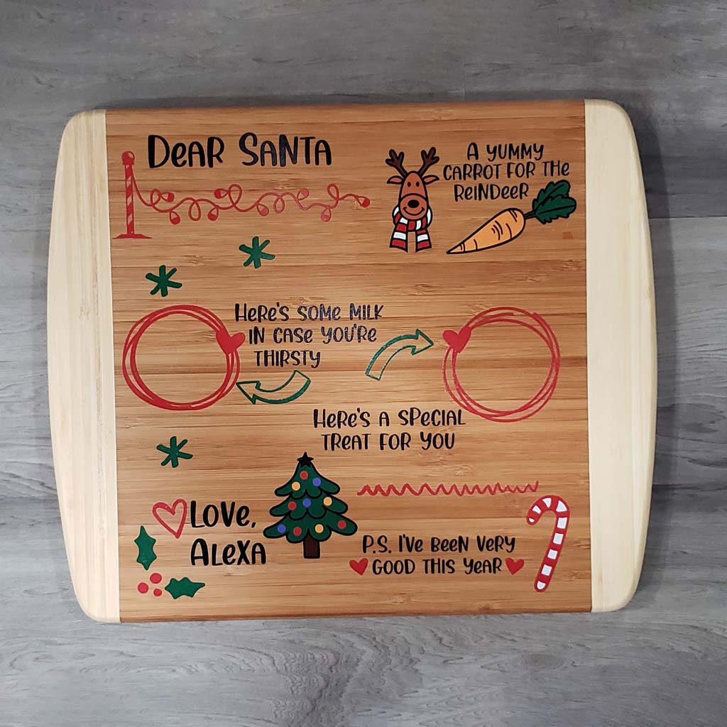 Personalized Printed Santa Cookie Treat Board Tray - Sunny Box