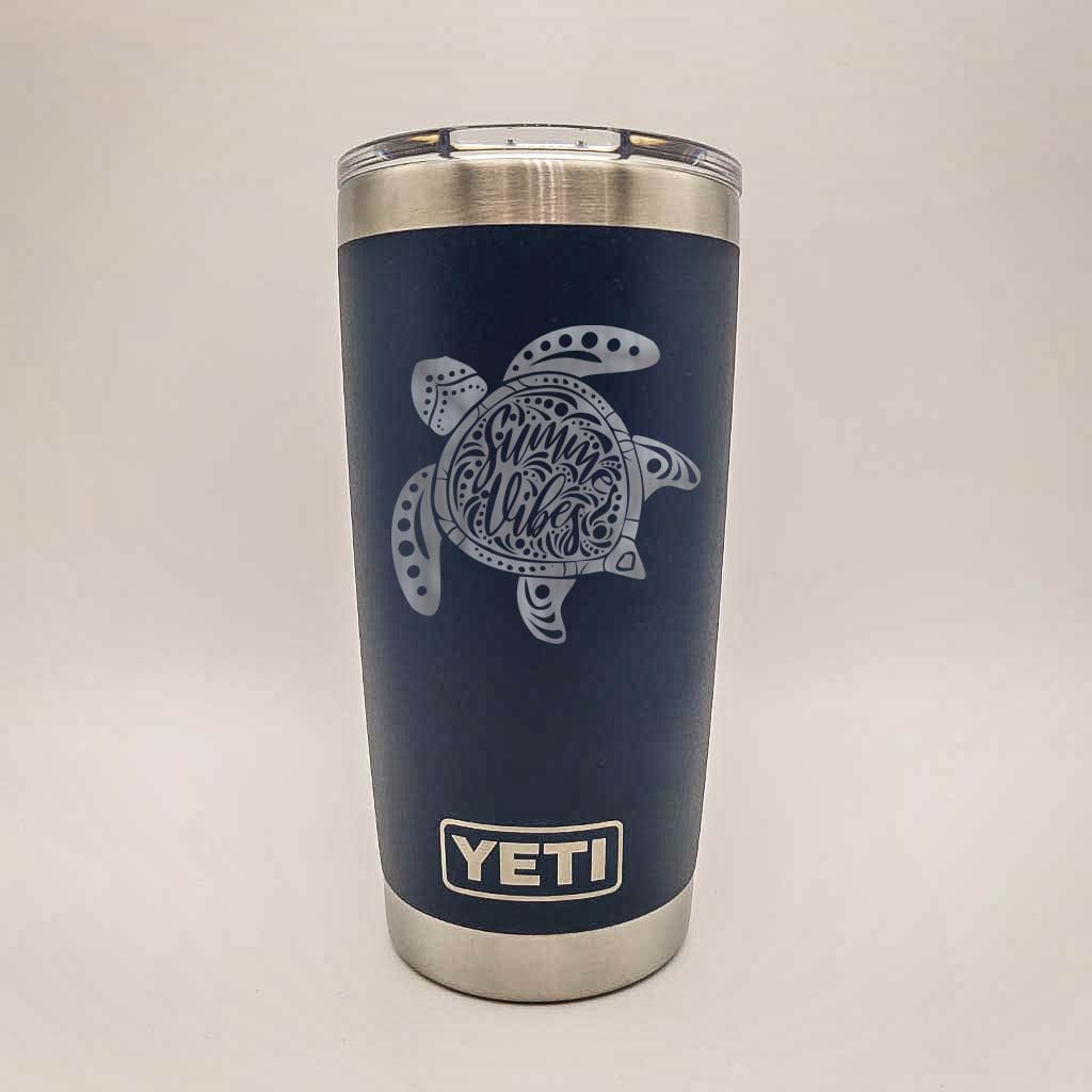 Sea Turtle Summer Vibes Mandala - Engraved YETI Tumbler