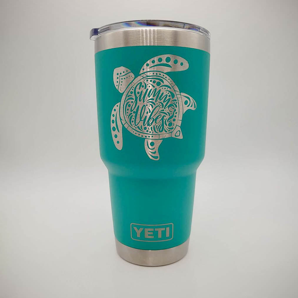 Sea Turtle Summer Vibes Mandala - Engraved YETI Tumbler