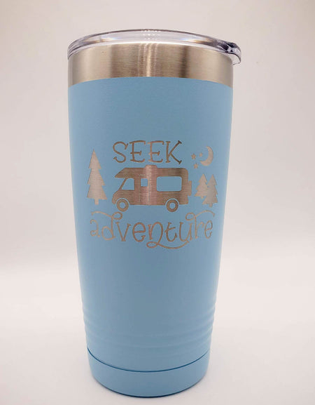 Seek Adventure Engraved 20oz Light Blue Polar Camel Tumbler - Sunny Box