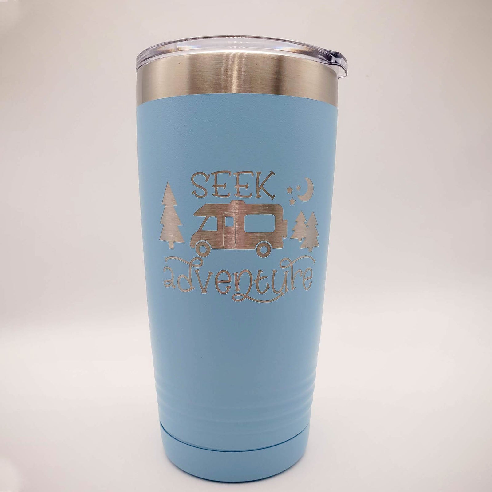 Seek Adventure Engraved 20oz Light Blue Polar Camel Tumbler - Sunny Box