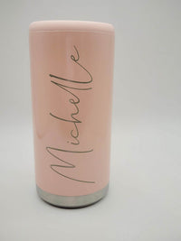 Personalized Engraved Maars Skinny Can Cooler Blush Glitter - Sunny Box