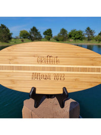 Personalized Engraved Surfboard Bamboo Cutting Board by Sunny Box