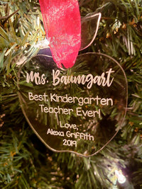 Personalized Engraved Teacher Ornament Acrylic - Sunny BOx