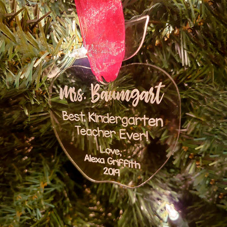 Personalized Engraved Teacher Ornament Acrylic - Sunny BOx