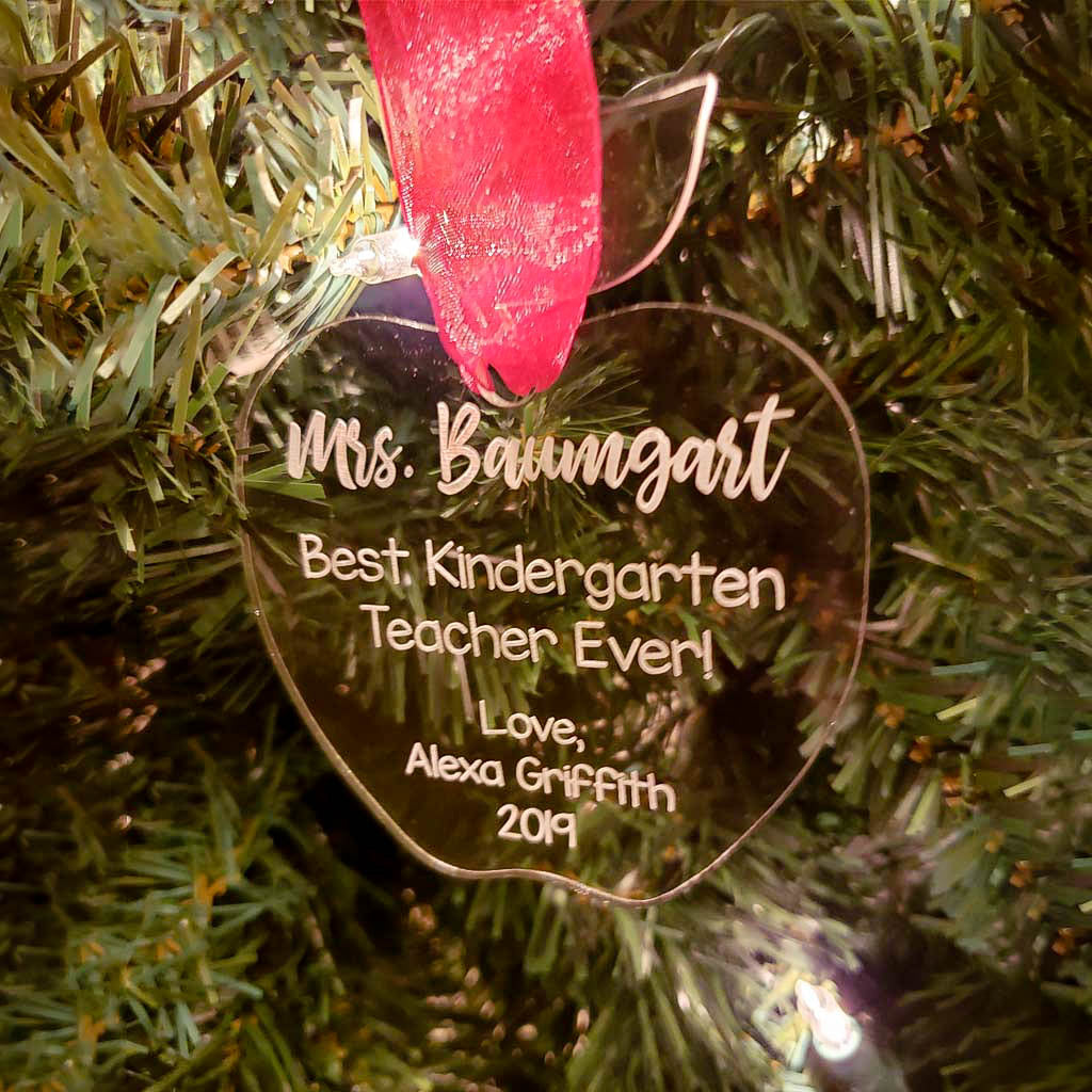 Personalized Engraved Teacher Ornament Acrylic - Sunny BOx