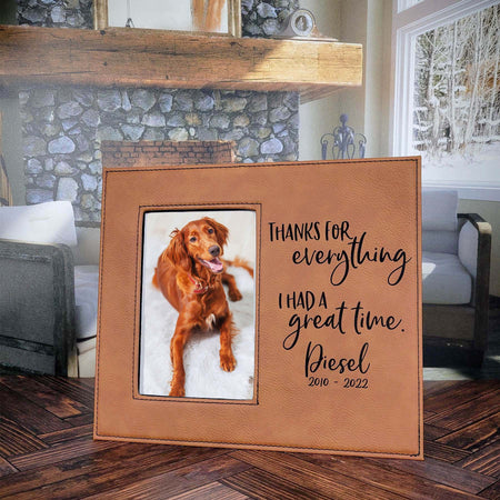 Pet Memorial Thanks for Everything I Had a great time engraved custom personalized picture frame - Sunny Box