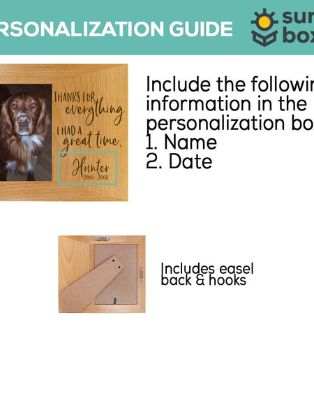 Pet Memorial Thanks for Everything I Had a great time engraved custom personalized picture frame - Sunny Box