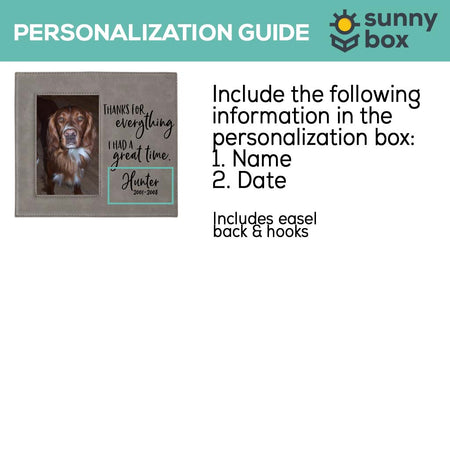 Pet Memorial Thanks for Everything I Had a great time engraved custom personalized picture frame - Sunny Box