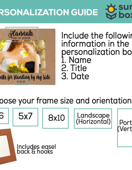 Thanks for Standing By My Side - Bridesmaid/Maid of Honor Leatherette Picture Frame