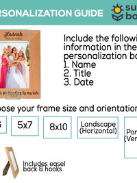 Thanks for Standing By My Side - Bridesmaid / Maid of Honor Wood Picture Frame
