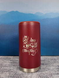 The Best Days Are Spent Camping Engraved Skinny Can Cooler Maars Rosewood Matte - Sunny Box