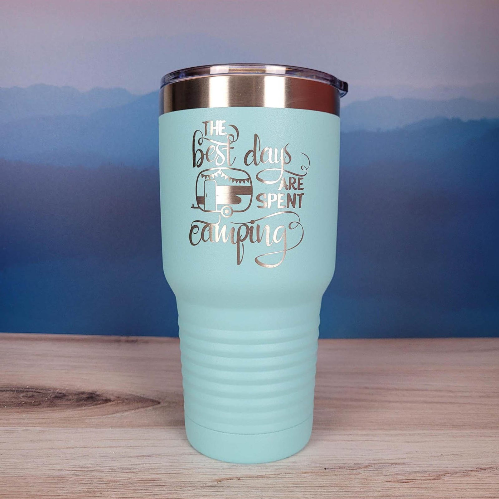 The Best Days Are Spent Camping - Engraved Polar Camel Tumbler - Teal 30oz - Sunny Box