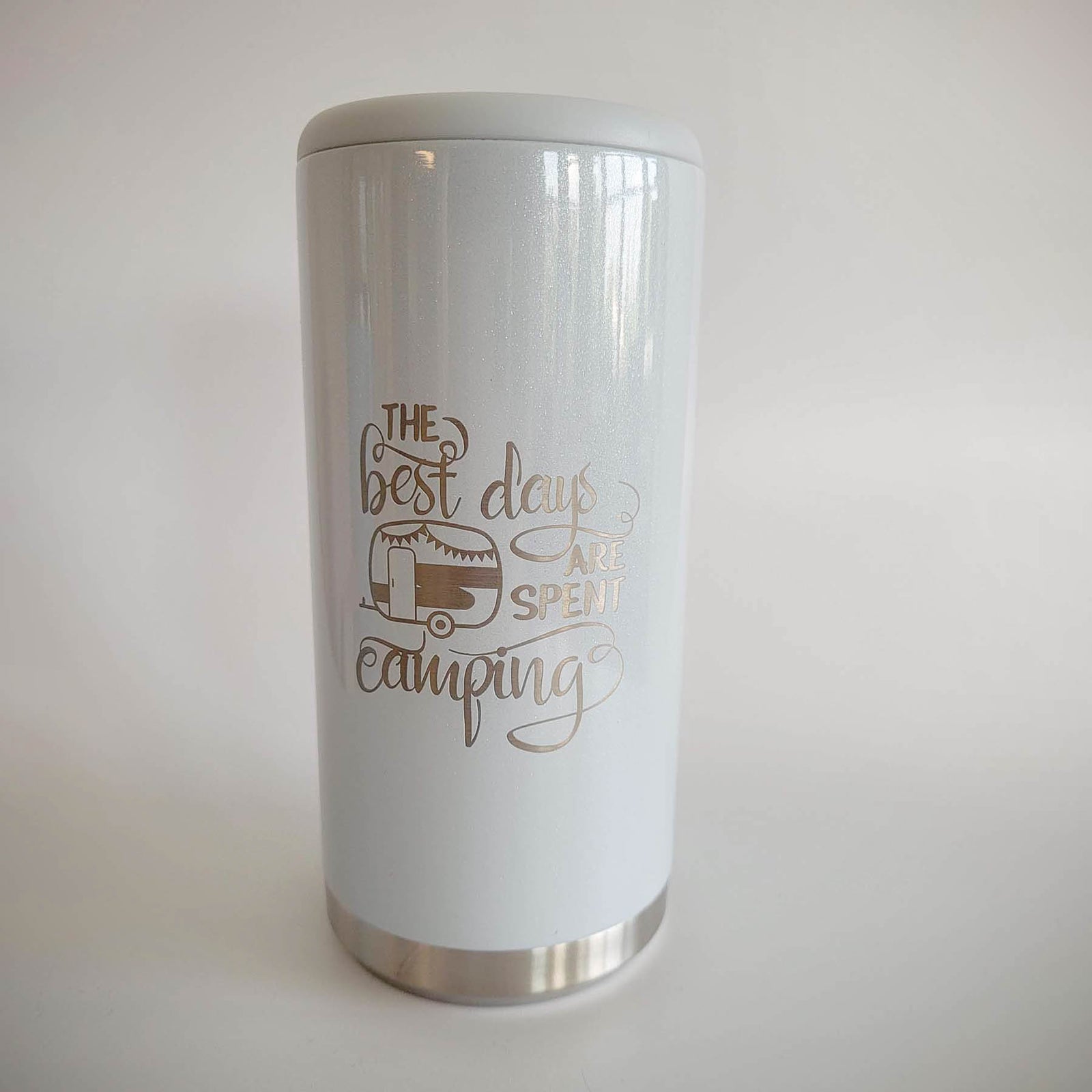 The Best Days are Spent Camping - Maars Skinny Can Cooler Iceberg Glitter - Sunny Box