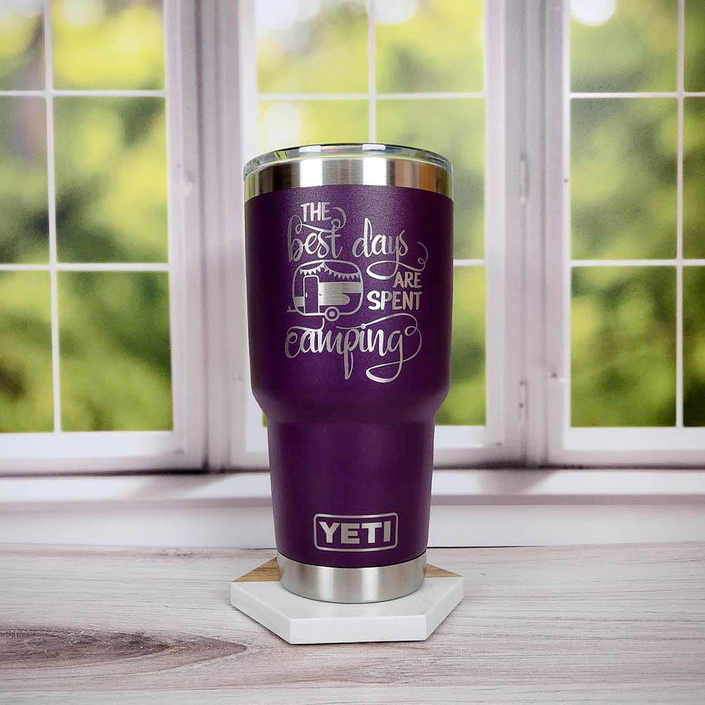Camping Themed Insulated Tumbler, Engraved 20oz / 22oz/ 30oz
