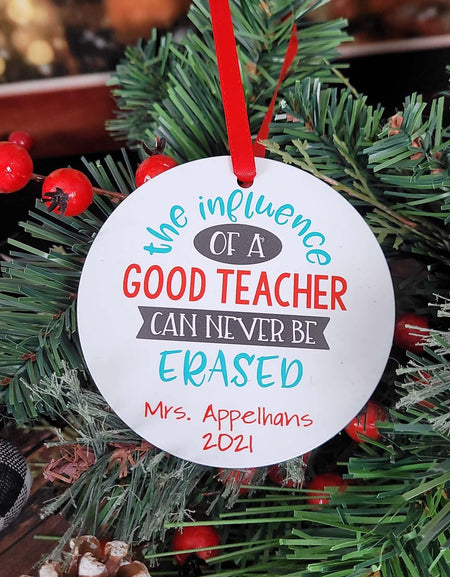 The Influence of a Good Teacher - Personalized Teacher Ornament - Sunny Box