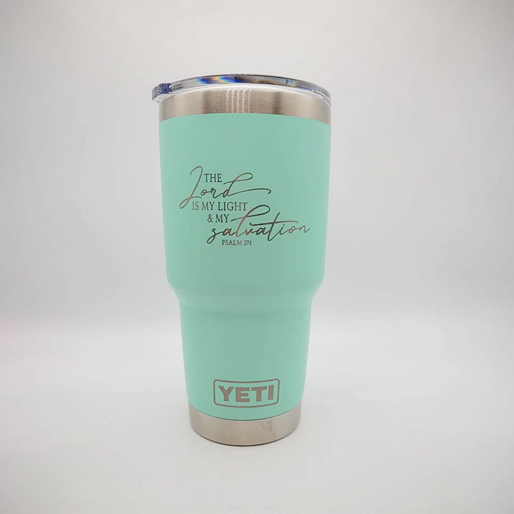 The Lord is My Light and My Salvation Scripture Engraved YETI Tumbler
