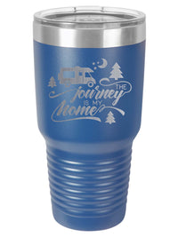 The Journey is My Home Camping Engraved 30oz blue Polar Camel Tumbler - Sunny Box