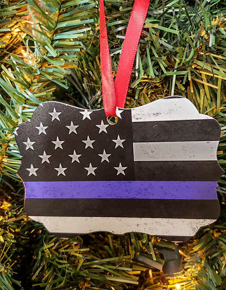 Thin Blue Line Flag Ornament