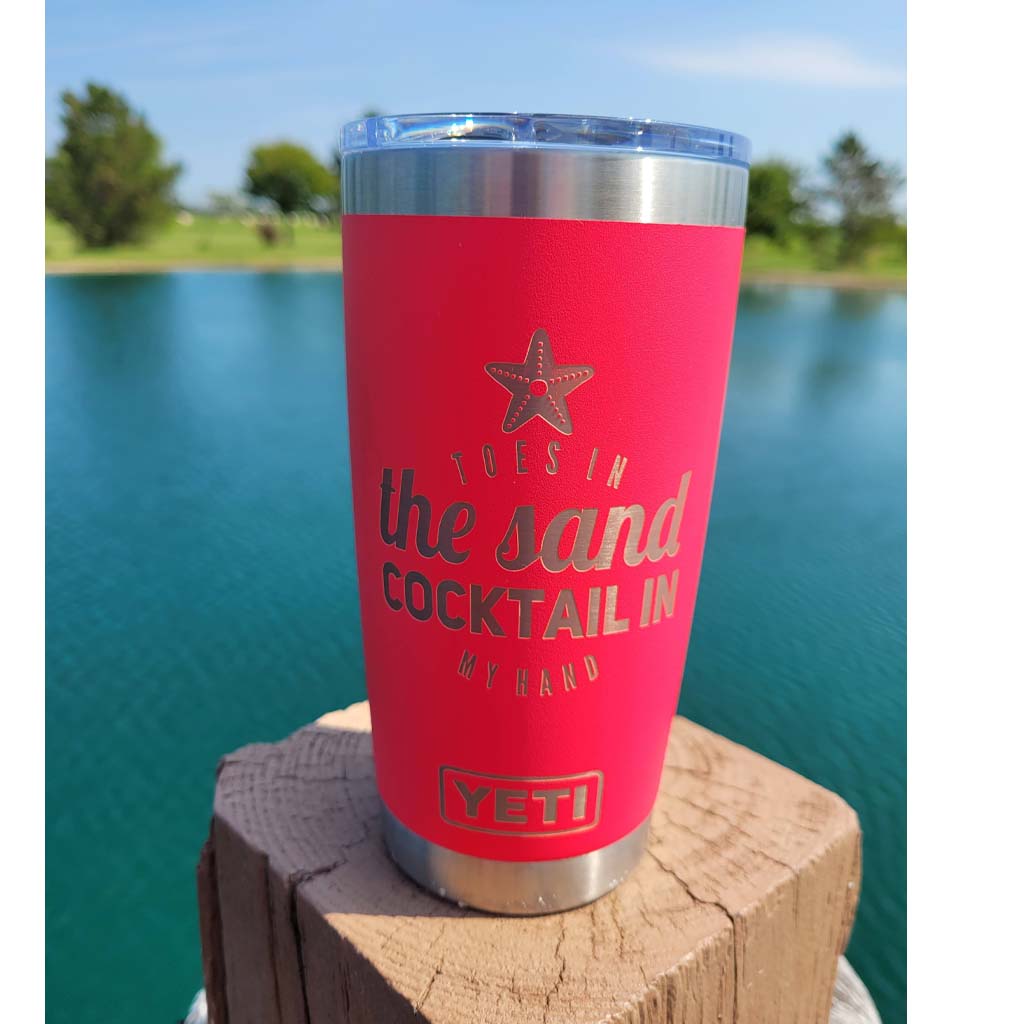 Toes in the Sand Cocktail in My Hand - Engraved YETI Tumbler