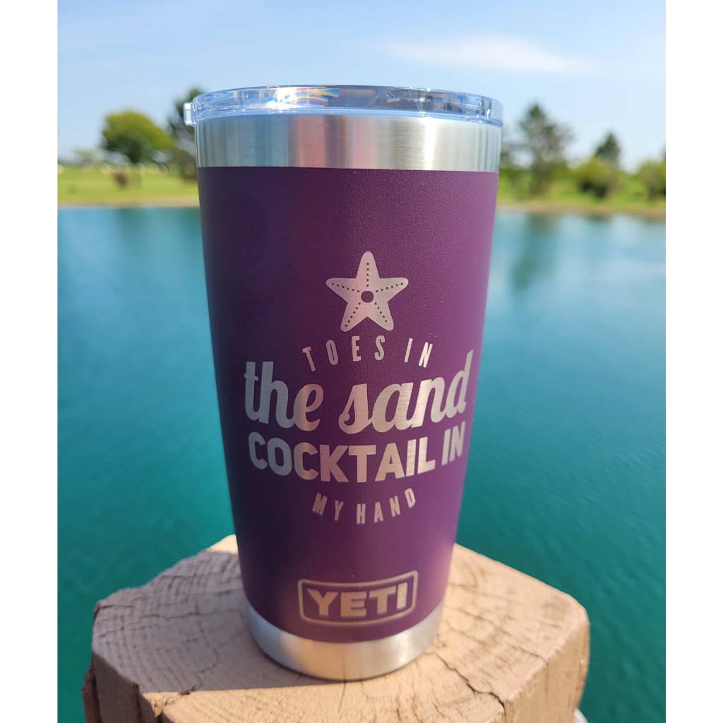 Toes in the Sand Cocktail in My Hand - Engraved YETI Tumbler